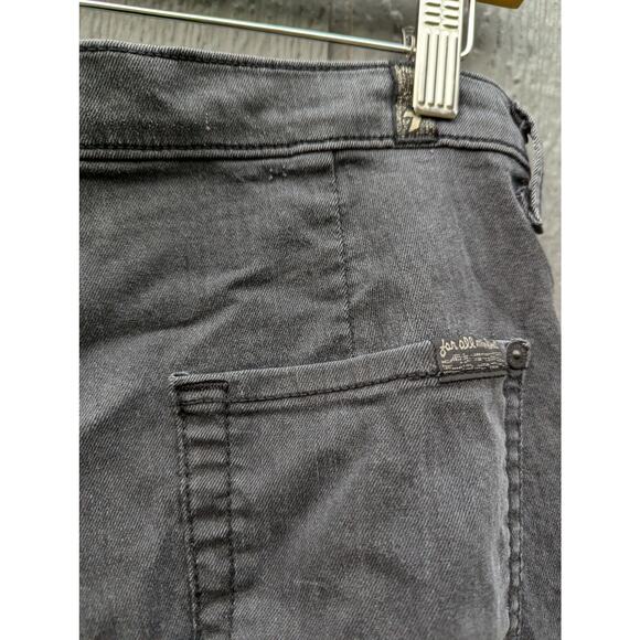 7 For All Mankind Trousers Faded Black Distressed Bell Bottom Jeans Western 27 - Picture 4 of 9